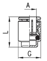 Габаритные размеры быстроразъемных фитингов Camozzi модели 6750 (заглушка для трубки)