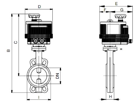 Габаритные размеры дископоворотных механизмов с электроприводом серии 8E034, 8E036
