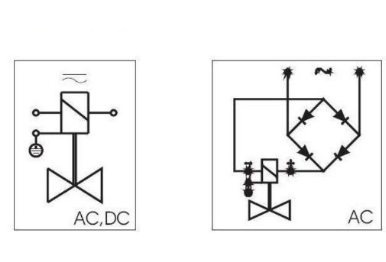 Схема электрического подключения электромагнитного клапана 2/2 серия 4000